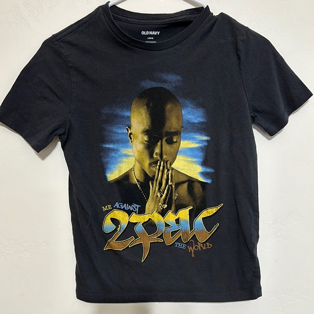 Old Navy Black 2Pac Graphic T-Shirt Youth Size L